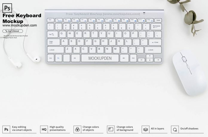 Download Free Keyboard Mockup PSD Template | Mockup Den