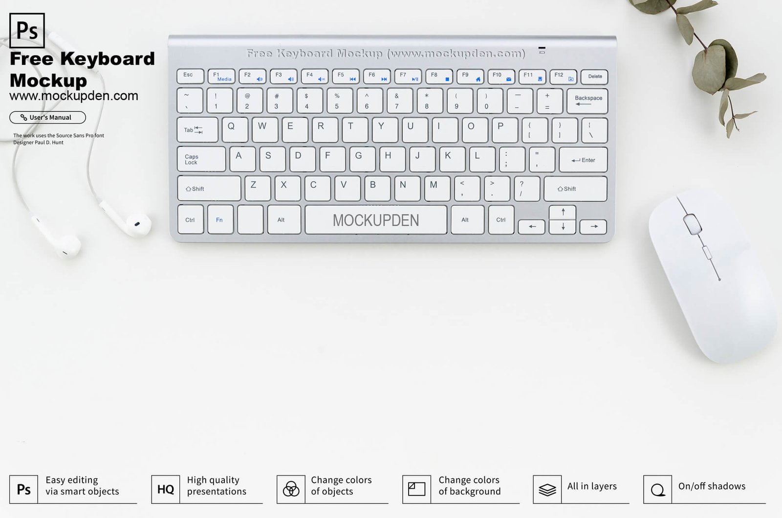 Download Free Keyboard Mockup Psd Template Mockup Den PSD Mockup Templates