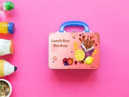Free Lunch Box Mockup PSD Template