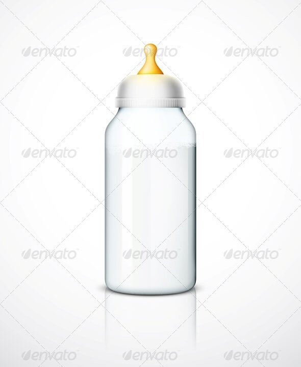 Milk Bottle With A Nipple PSD Template