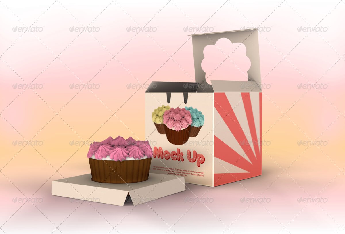 One Piece Cup Cake Vector Mockup