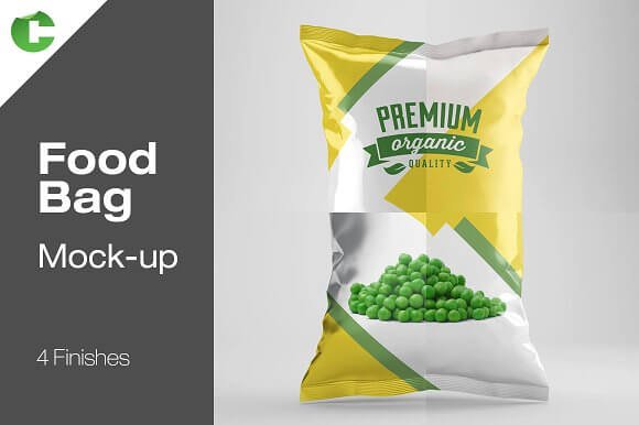 Organic Premium Quality Plastic Food Packaging Pouch Mockup