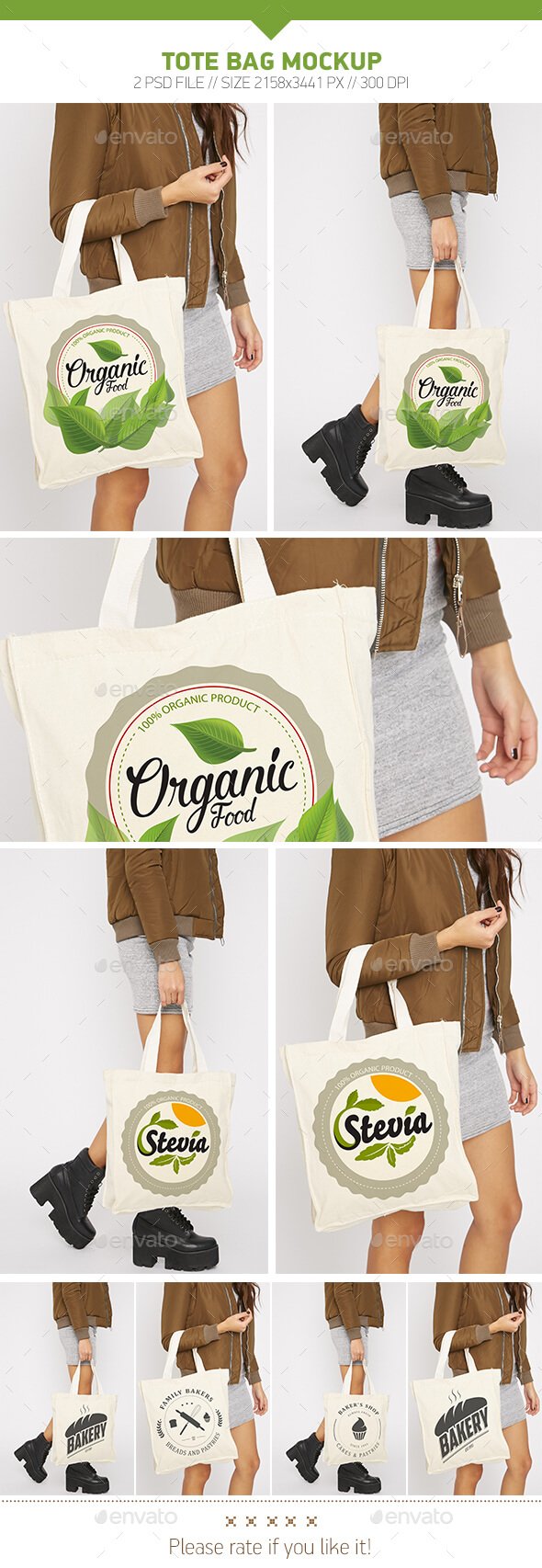 Organic Tote Bag PSD Template