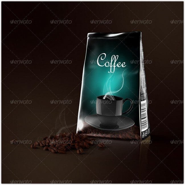 Photo Realistic Coffee Bag PSD Mockup