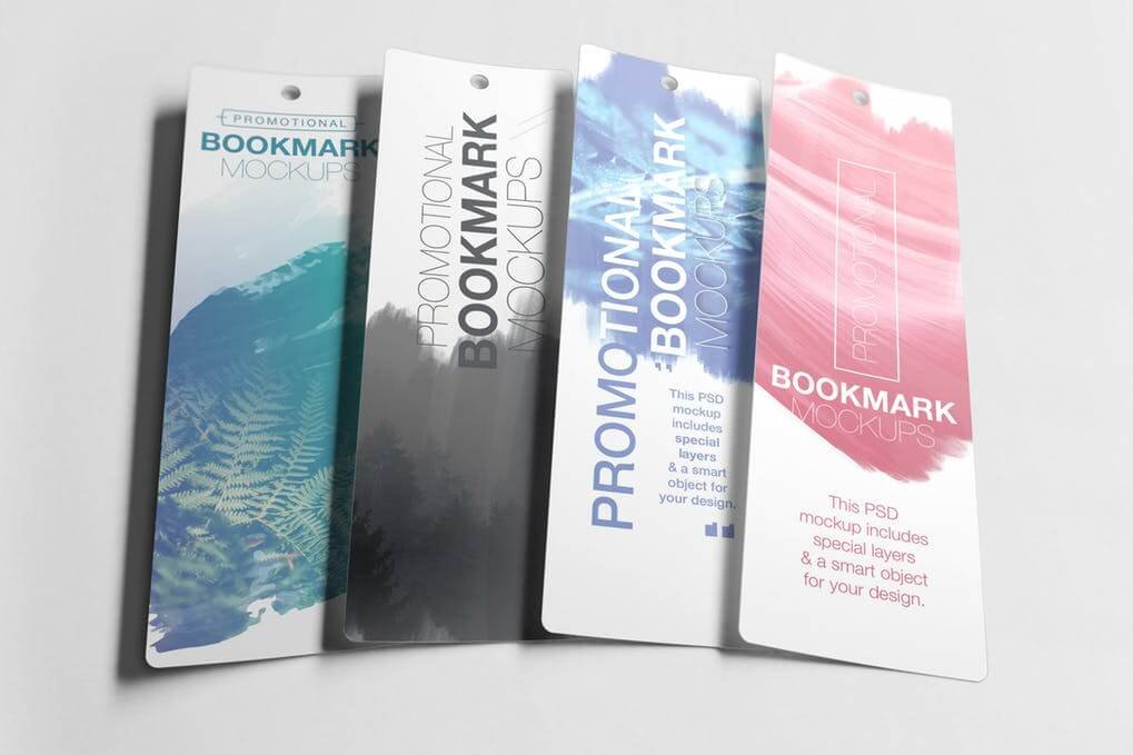 Realistic Bookmarks Mockup