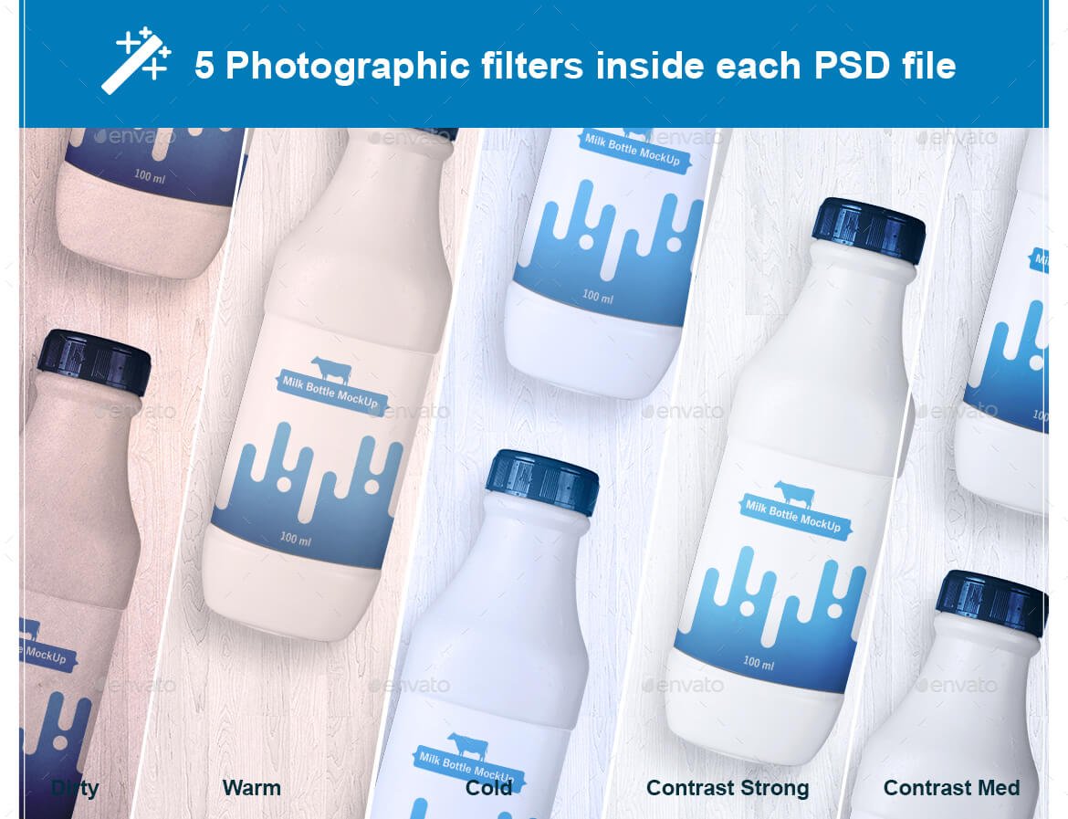 Photo realistic Milk Bottle PSD File