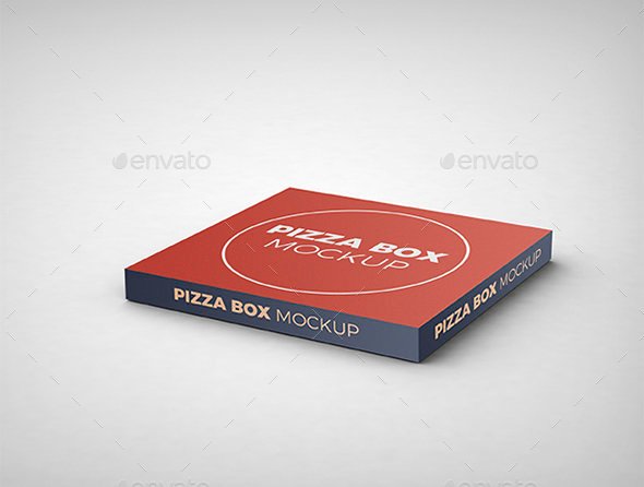 Red And Blue Color Pizza Box Template