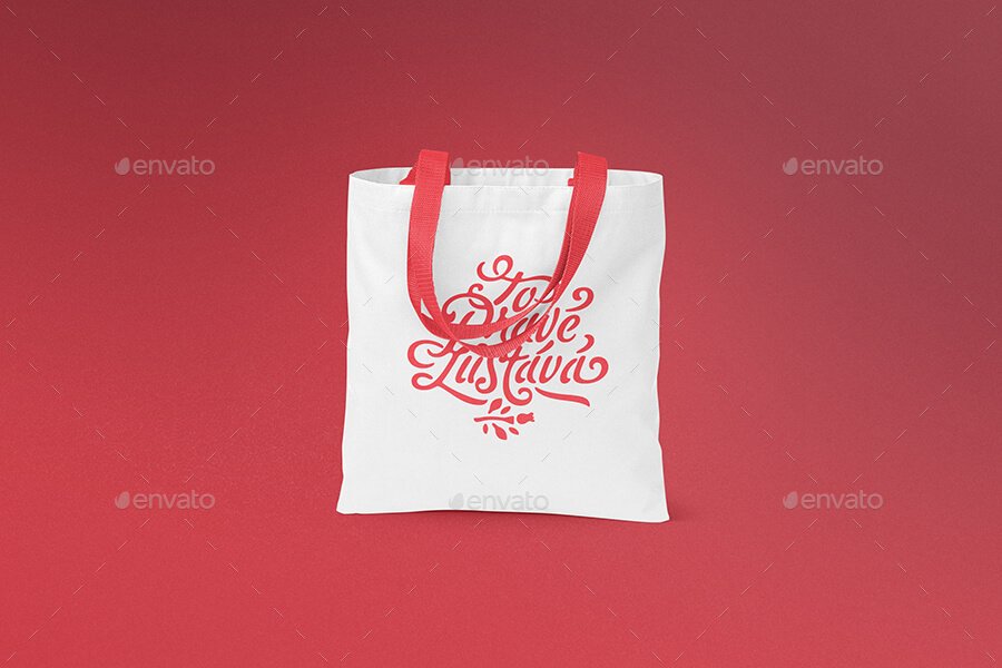 Red And White Tote Bag Design