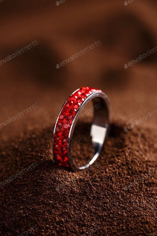 Red Stone Attach Ring Mockup