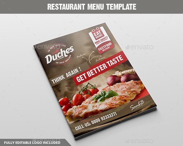 Restaurant Menu in booklet form Mockup
