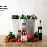 Free Red Chili Sauce Bottle Mockup PSD Template Free Red Chili Sauce Bottle Mockup PSD Template