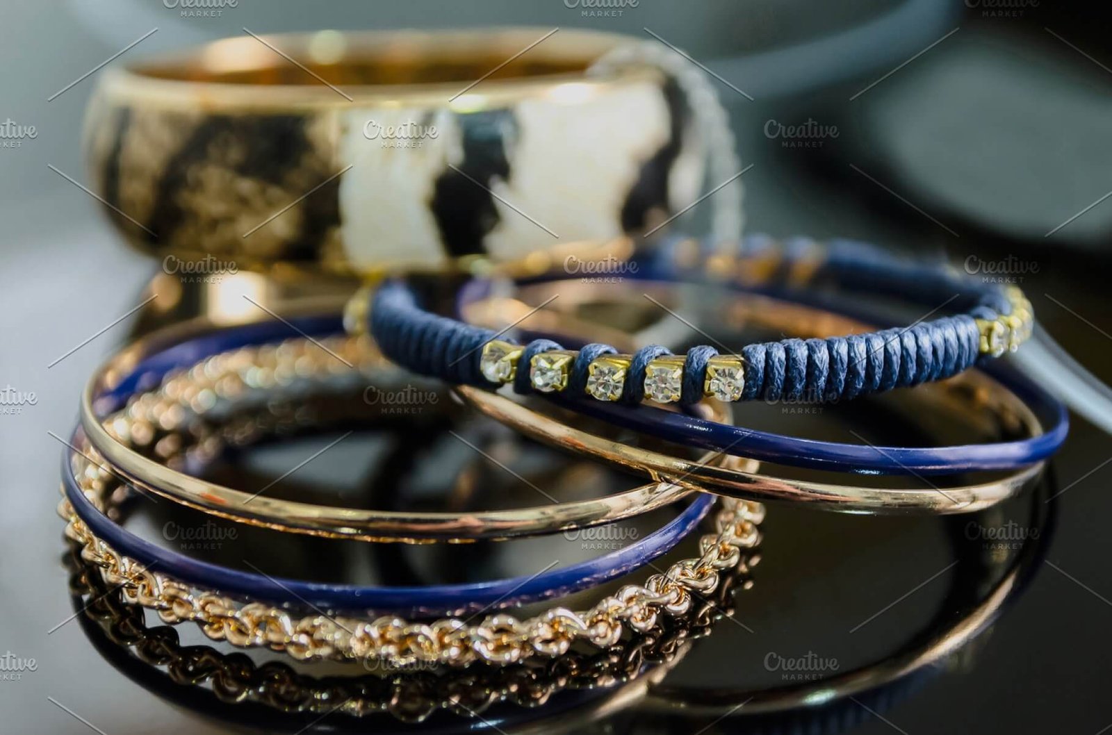 Shiny Bracelet Design Illustration With Blurred Background