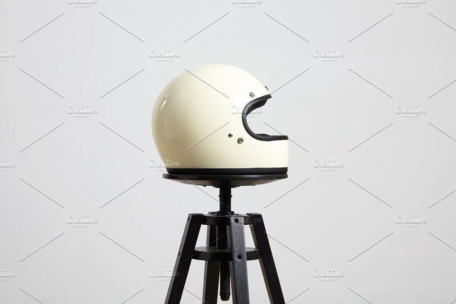 Simple Helmet on Stand Mockup PSD