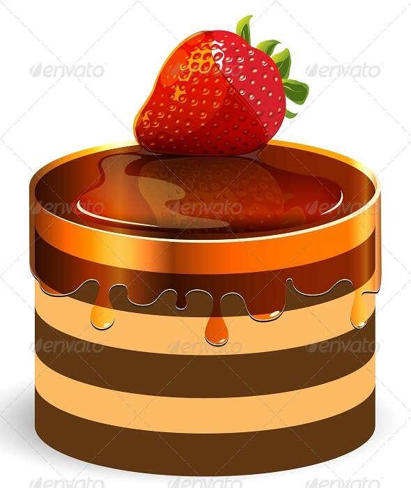 Small layers Cake With Honey And Strawberry
