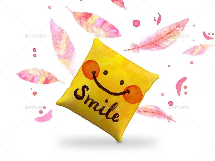 Smiling Cushion Design Template in PSD Format