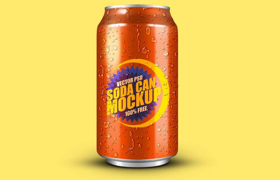 Soft Drink Can PSD Mockup