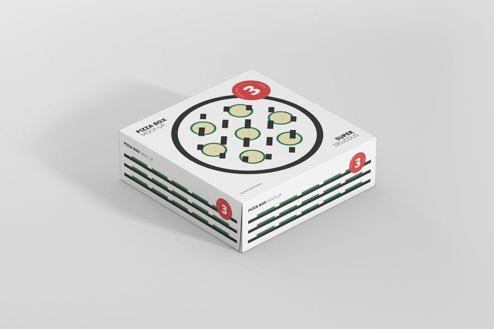 Square Pizza Box PSD Design
