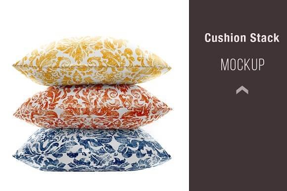 Stacked of 3 Editable Cushion Design PSD