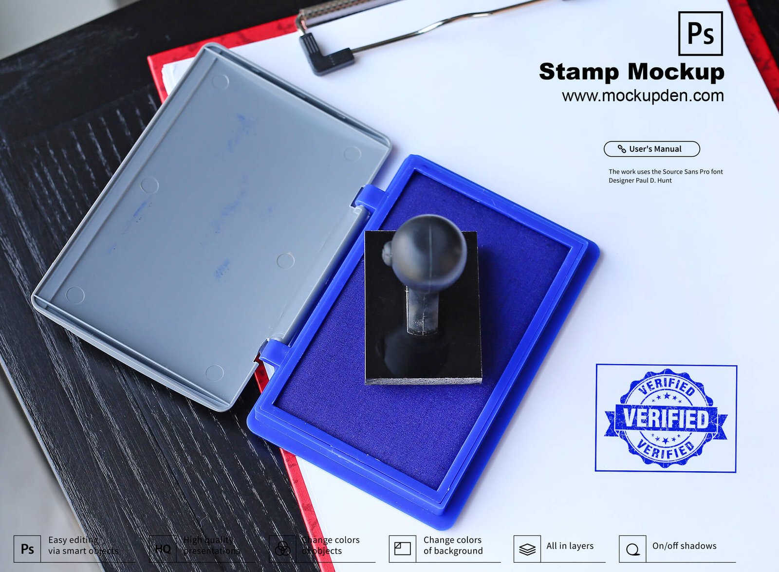 Free Stamp Mockup PSD Template