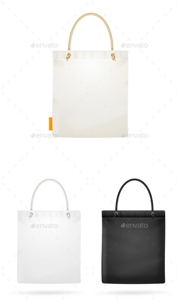 Three Editable Tote Bag Mockup