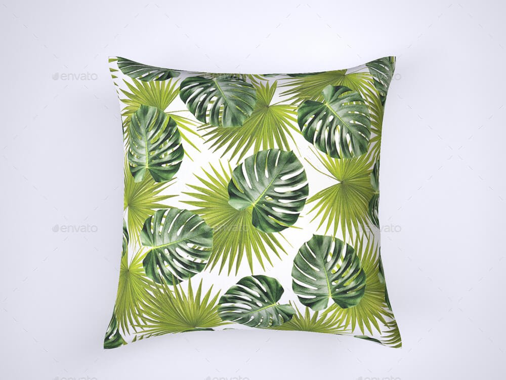 Tropical Leaf Cushion Design Mockup