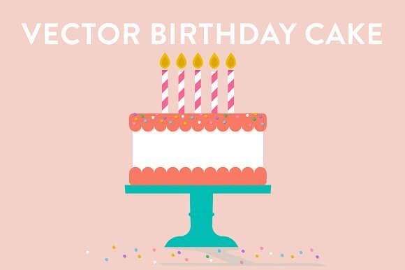 Vector Birthday cake Mockup