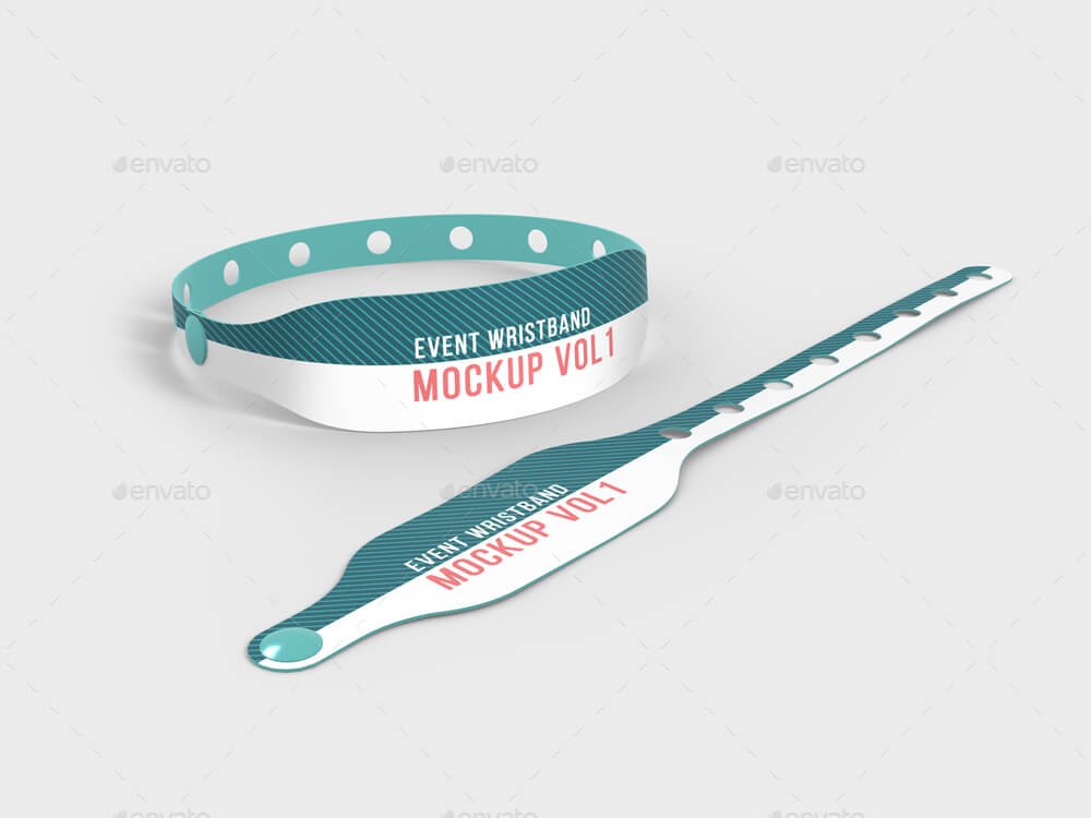 Download 16 + Wristband Mockup | 1Fabric, Paper, Silicone, rubber ...