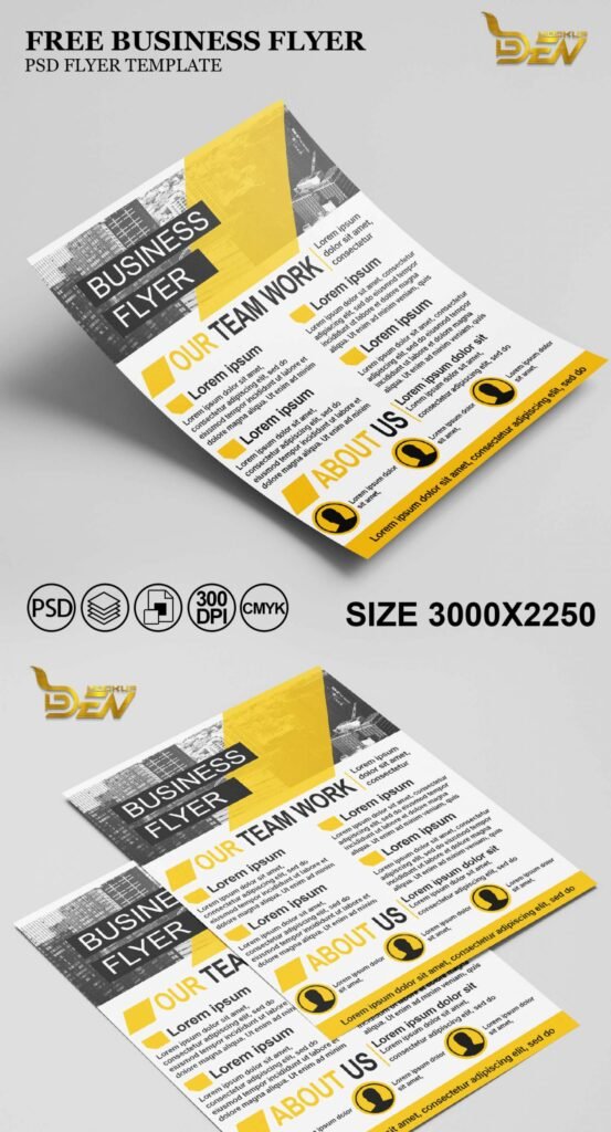 Free Yellow Color Business Flyer Mockup