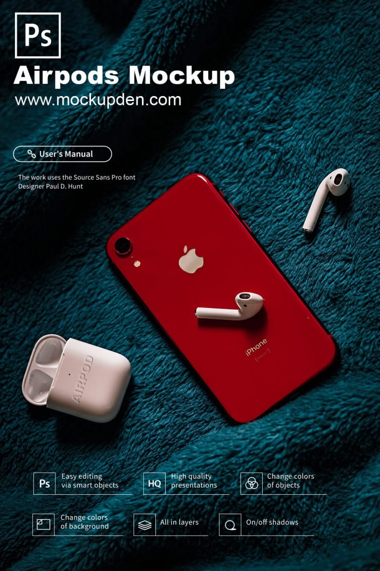 Free Airpod Mockup PSD Template