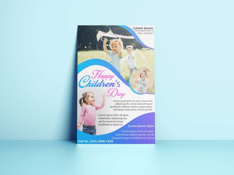 Free Children’s Day Flyer Mockup PSD Template