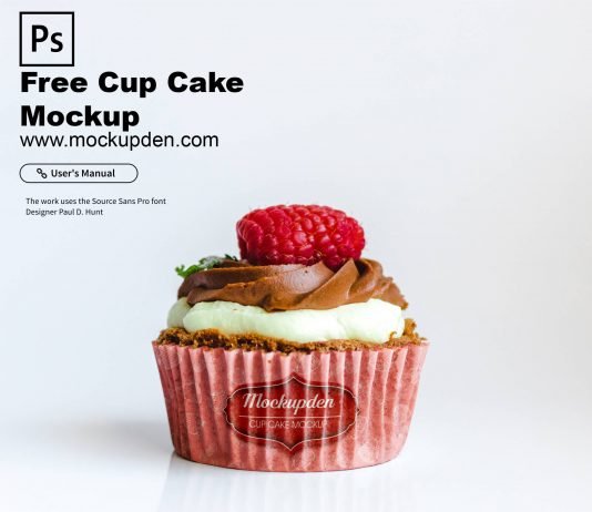 Free Cup Cake Mockup PSD Template