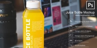 Free Juice Bottle Mockup PSD Template