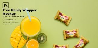 Free Candy Wrapper Mockup PSD Template