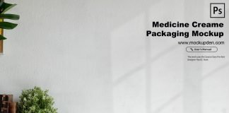 Free Medicine Creme Packaging Mockup PSD Template