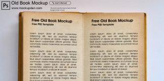 Free Old Book Mockup PSD Template