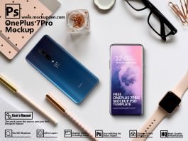 Free OnePlus 7Pro Mockup PSD Template