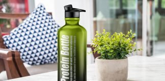 Free Protein Bottle Mockup PSD Template