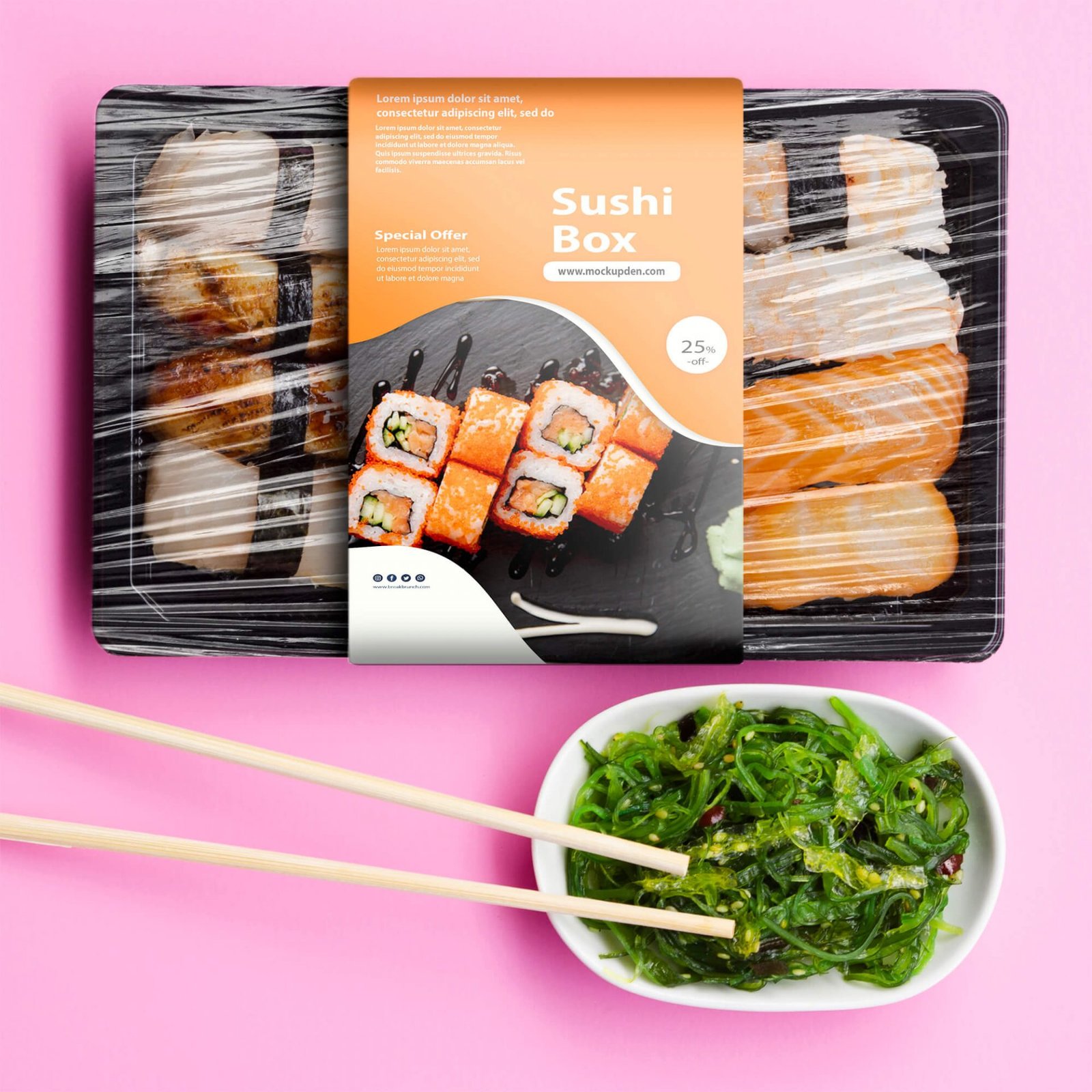Download Free Sushi Box Packaging Mockup PSD Template - Mockup Den