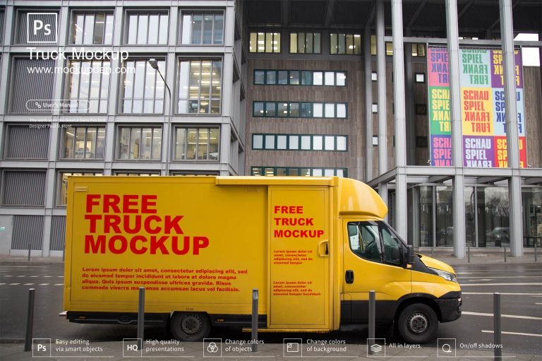 Free Truck Mockup PSD Template
