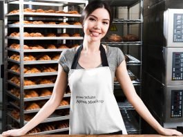Free White Apron Mockup PSD Template