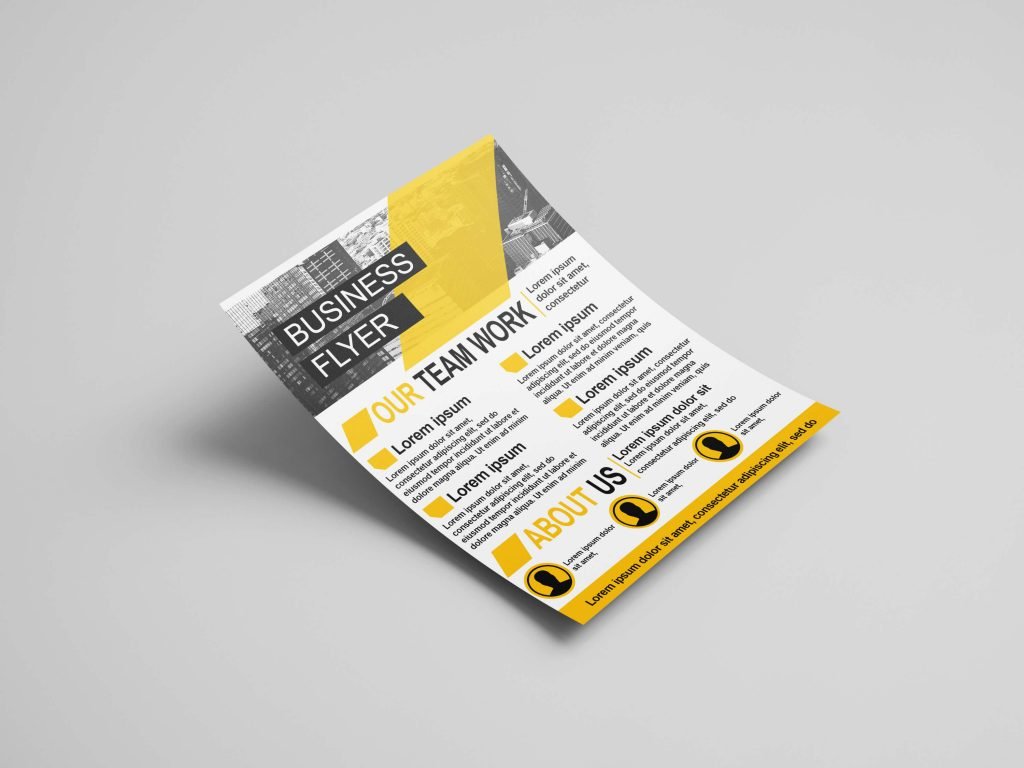 Free Yellow Color Business Flyer Mockup PSD Template