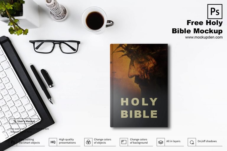Free Bible Mockup PSD Template