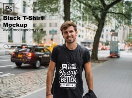 Free Black T-Shirt Mockup PSD Template