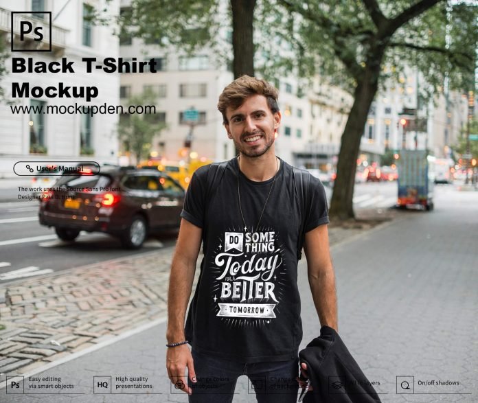 Download 25+ Black T-Shirt Mockup Templates - Free PSD Download
