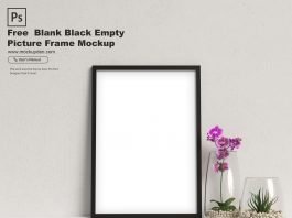 Free Blank Black Empty Picture Frame Mockup PSD Template