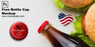 Free Bottle Cap Mockup PSD Template