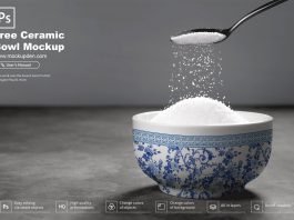 Free Ceramic Bowl Mockup PSD Template
