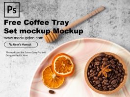 Free Coffee Tray Set Mockup PSD Template