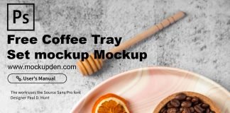 Free Coffee Tray Set Mockup PSD Template