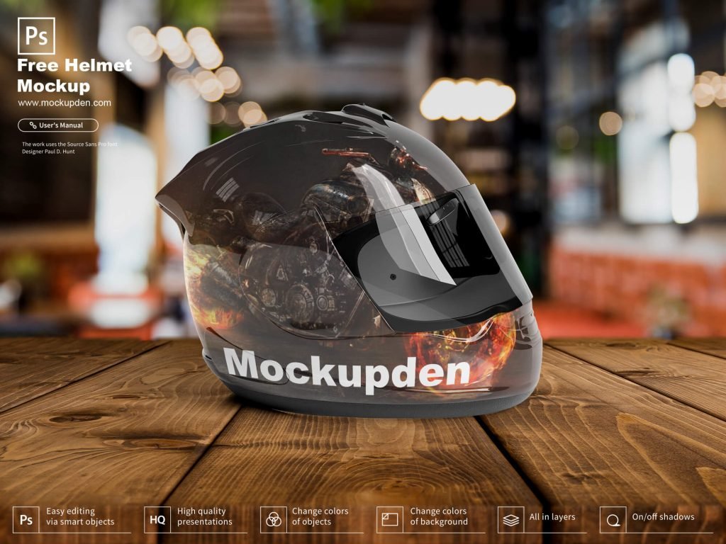 Download Free Helmet Mockup PSD Template - Mockup Den